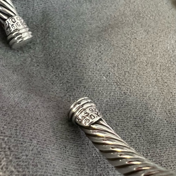 David Yurman Sterling Silver and 14k Renaissance 5mm Cable Cuff Bracelet RETIRED - Picture 8 of 10